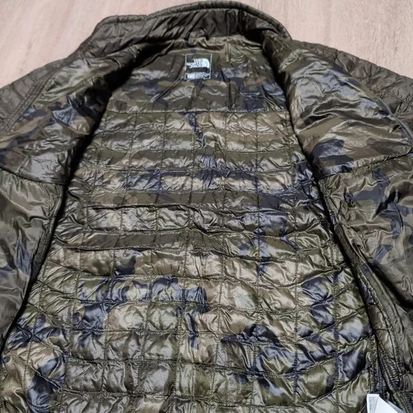 The North Face Thermoball Puffer Jacket Mens XL Olive Green Camo Lining Light - Picture 3 of 11